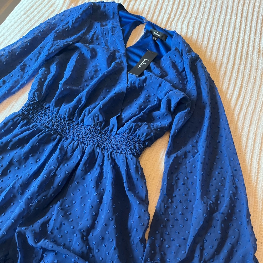 Lulu's Royal Blue Textured Dress